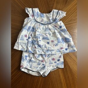 Janie and Jack Blue and Red Nautical 4th of July matching set